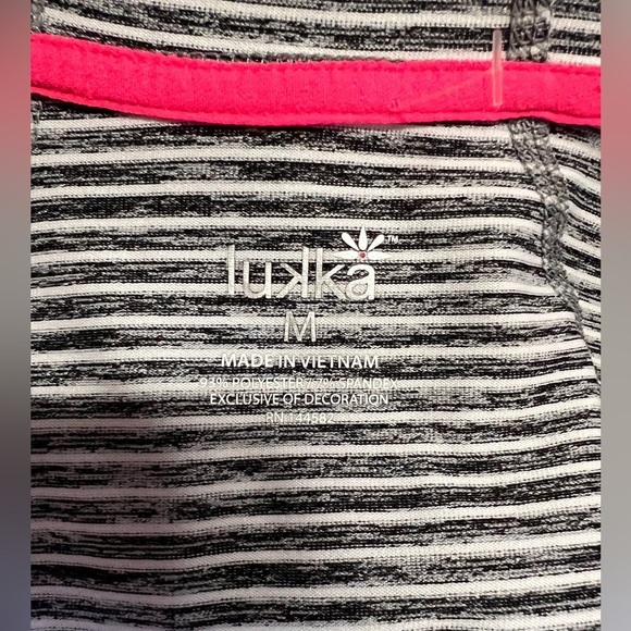 🛍️LUKKA Gray and white stripe with neon pink accent hoodie‎ jacket size M - Picture 6 of 7